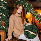 4 Pcs Christmas Tree Wood Bead Garland, 18 ft Each, Wood Color - Image 5
