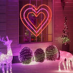 LAMPHOME Valentine Lights Outdoor 24.8 Inch 168LED Waterproof Red and Pink Large Heart Light Valentine‘s Day Decorations for Outdoor Garden Yard Galentine's Day Decoration - Image 5