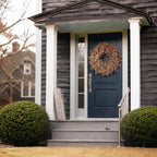 26" Artificial Fall Boxwood Wreath for Front Door Decoration(Autumn Orange) - Image 3