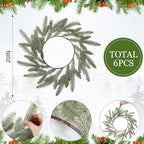 Christmas Placemats Set of 6 Artificial Powder Snow Wreath Charger - Image 2