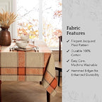 Threadmade Autumnal Harvest Jacquard Tablecloth, Multicolor - 60"W x 102"L - Image 3