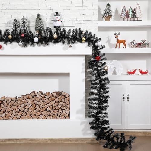 13.2 ft Canadian Pine Artificial Christmas Garland with LED Light, Black - Image 5