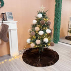 60 Inch Large Christmas Tree Skirt, Brown Velvet with Ruffled Edge for Big Trees Decorations for Home Party Festival - Image 2