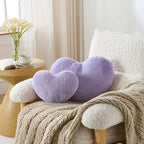 2PCS Heart Throw Pillows Room Decor Home Decor Bedroom Decor,Purple 13"*19" - Image 2