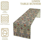William Morris Style Plant Table Runner for Table Decor, Rustic Art Tree Lemon Vintage Botanical Printed for Kitchen Dining Room Living Room Farmhouse Party Holiday Decorate 13" x 120" - Image 2