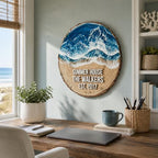 Personalized Family Name Sign, Custom Faux Resin Ocean Wave Wall Decor, Beach House Wood Slice Plaque, Flat MDF Board with Realistic 3D Print (Not Real Wood or Epoxy), Coastal Home Art - Image 6