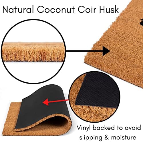 Funny Welcome Coir Doormat for Porch Decor - Personalized Rug with Heavy-Duty PVC backing, Non-Slip, 23.6 x 15.9 inch - Image 6