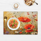 Art Flower Poppy Floral Retro Placemats Set of 6 Decorative Dinner Place Mats Washable Table Mat for Gifts, Holiday, Birthday Party, Wedding & Dining - Image 6