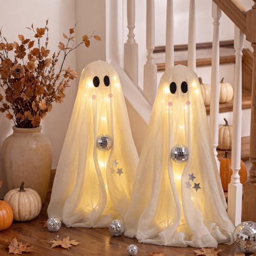 Copkim 2 Pack Halloween Decorations Indoor Lighted Ghost Disco Ghost Decor - Image 4