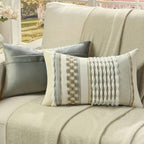 FUTEI 2 Pack Tufted Throw Pillow Covers Covers 30x50 cm,Grey+Brown - Image 4