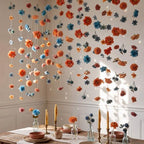 6 Pcs 35.4ft Fall Artificial Flower Garlands with Hooks, Dusty Blue Burnt Orange Hanging Flower Vines for Wedding Arch Table Thanksgiving Home Decor - Image 3