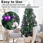 Purple & Silver 3.2" Large Christmas Balls - Christmas Tree Decoration Ornaments Shatterproof Hanging Balls for Birthday Halloween Holiday Wedding Decorations Set of 18pcs - Image 5