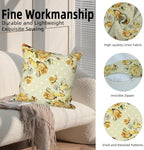 Yellow Flower Throw Pillow Covers 26"x26" Set of 4, Retro Floral Decorative Pillowcases for Sofa Chair Couch Bed Living Room Office Car Garden Patio Farmhouse Indoor Outdoor - Image 2