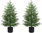 4FT Norfolk Pine Christmas Tree, 2 Pack Unlit Artificial Trees in Pot, Soft-Touch PE Material, Family & Pet Friendly, Realistic Xmas Trees for Balcony Patio Apartment Dining Room Decor by ENVEN