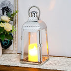 TRIROCKS Stainless Steel Candle Lanterns 12''H Decorative Candle Holders with Tempered Glass for Indoor Outdoor Porch Garden Parities and Wedding(Silver) - Image 5