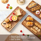 Tiered Serving Tray 17 Inch Acacia Wooden Cupcake Stand & Platters 3 Tiered Tray Foldable Dessert Table Display Set Decor for Party Charcuterie Boards for Birthday, Wedding, Christmas, Valentine's Day - Image 3