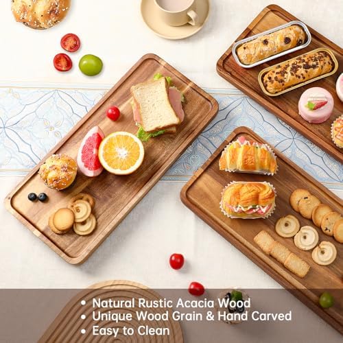 3 Tiered Serving Tray 17 Inch Wooden Cupcake Stand Foldable Dessert Table Display Set Decor Charcuterie Boards Rustic Wood Platters Trays for Party Food Display - Image 3