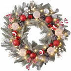 Valery Madelyn 24" Pre-Lit Christmas Wreath for Front Door with Light by ValeryMadelyn