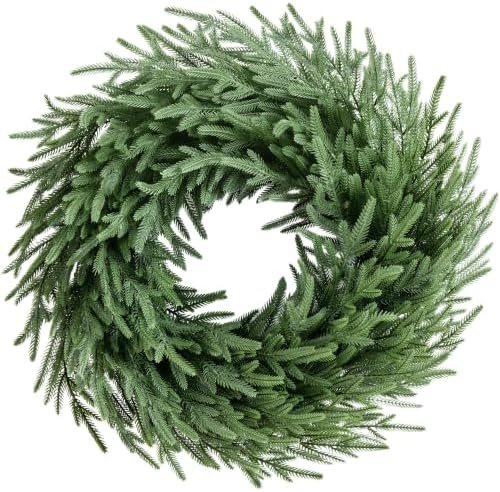 Yaheetech 26" Norfolk Pine Wreath Real Touch Xmas Wreath for Front Door by Yaheetech