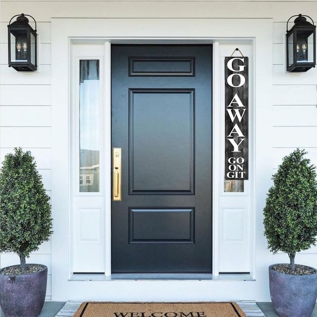 SRongmao Go away Go On Git Sign For Front Door Porch Standing Farmhouse Unwelcome Sign Wall Decor For Home Yard Garden Entry 8x63inch - Image 5
