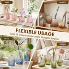 15Pack Colorful Glass Bud Vases,Bulk Mini Small Colored Vintage Vases - Image 6