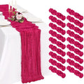 18 Pack Cheesecloth Table Runner 10FT Hot Pink Table Runner Boho Gauze Cheese Cloth Table Runners Long Rustic Sheer Table Decorations for Wedding Party Baby Bridal Shower Birthday Holiday Home by Showgeous