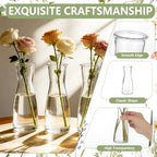24 Set Glass Bud Vases for Centerpieces Small Clear Flower Vase Modern Decorative Vases Mini Clear Bud Vases Mini Decorative Bulk Vase for Bridal Shower Wedding Birthday Party Dining Table Decor - Image 3