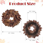 Briful 22-Inch Artificial Magnolia Leaf Wreath Fall Decor - Image 2