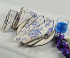 FINGERCRAFT Cloth Napkins Set of 8 Cotton Linen, 20x20 Inch, Toile - Image 2