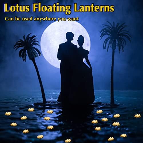 Liliful LED Floating Lotus Lantern, Diwali Pool Pond Decor, White,3.94 Inch - Image 5
