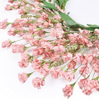 24" Spring Wreaths for Front Door Not Withering Artificial Floral Wreath with Wildflowers Summer Decorations for Indoor Outdoor Window Wall Farmhouse Porch Wedding Easter Home Decor Pink - Image 2