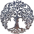 Tree of Life Metal Wall Art, Contemporary Iron Artwork Decor, Celtic Family Trees, 23 In. x 23 In. Round Modern Plaque, Handmade in Haiti,Fair Trade Certified, Signed By Wilson Etienne by ITSCACTUS