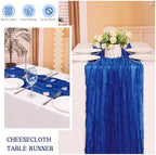 12 Pack 120 Inch Royal Blue Cheesecloth Table Runner Boho Rustic Gauze Sheer Romantic 10 FT Long Cheese Cloth Table Runner for Bridal Baby Shower Wedding Party Birthday Holiday Home Easter Decor - Image 6
