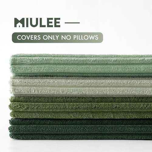 MIULEE Soft Corduroy Decorative Throw Pillow Covers Forest Green 20x20 - Image 7