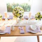 TURSTIN 24 Pieces Lavender Purple Cotton Linen Wedding Napkin Square Rustic Fringe Table Napkin for Dinners, Parties, Weddings - Image 7