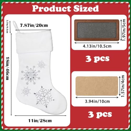 Christmas Stockings Christmas Stockings Personalized Sparkle Stocking 18 Inches Custom Stocking Xmas Holiday Party Family Decorations Christmas Stockings Hanging Ornaments Christmas Decor - Image 2