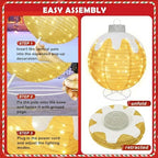3 Pcs Outdoor Christmas Ornaments, Pop Up Lighted Ball with DIY Sticker - Image 4
