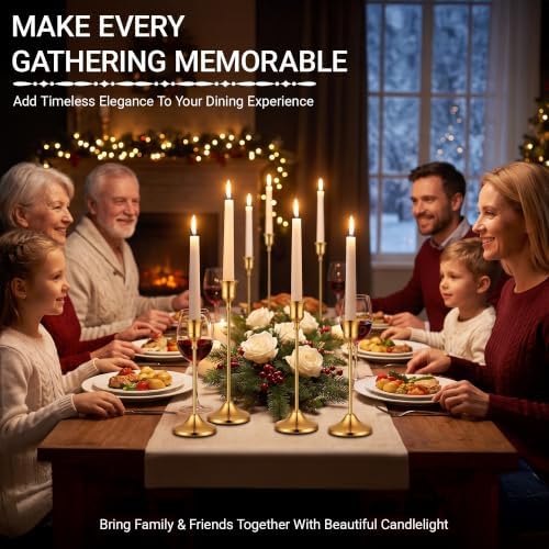 36 Pack Gold Taper Candle Holders, Bulk Metal Candlestick Holders in 3 Heights for Wedding Table Centerpieces, Receptions, Parties, Dining Tables and Home Decor - Image 2