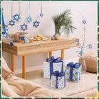 Aurelema Set of 3 Hanukkah Lighted Gift Boxes Remote LED Chanukah Decor - Image 6