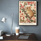 Elegant Chinese Zodiac Wall Art - Year of the Rat Poster with Embroidery Style Floral Pattern for Home Office and Apartment Decor 16X24 in Black Framed - Image 6