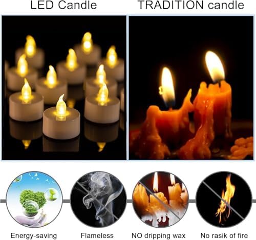 LED Tea Lights Battery Operated Flameless Candles 200 Pack Warm Yellow - Image 6