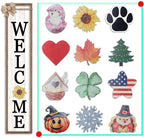 Interchangeable Standing Front Porch Welcome Sign 45"X9" Wood by LuZhiQiang