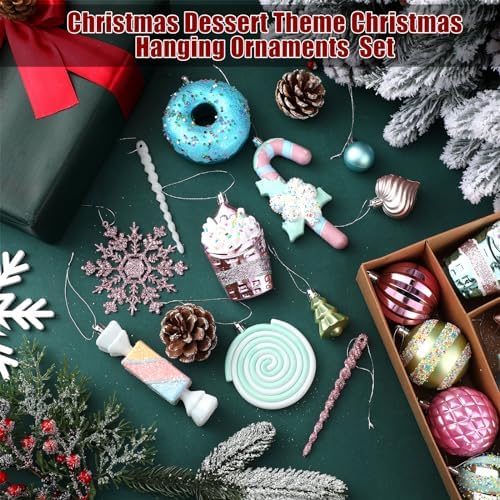 Halloscume 48 Pcs Christmas Tree Ornament Dessert Cupcake Candy, Vivid - Image 3