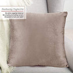 Nestl Throw Euro Pillow Covers, Cozy Velvet Decorative Pillow Covers 26x26 Inches, Soft Solid Couch Pillow Case for Sofa, Bed and Car, Set of 4 - Taupe Sand - Image 4