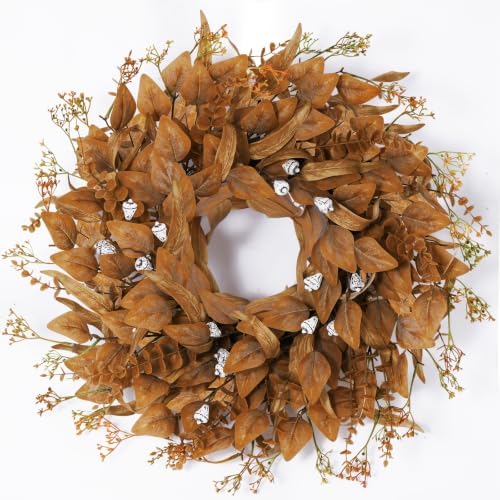 26 Inch Fall Wreath for Front Door, Artificial Eucalyptus Porch Decor (26in) by FLAGLY