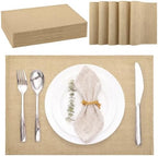 Kochorie 25Pcs 11x17 Woven Burlap Placemats Jute Placemat for Dining Table by Kochorie