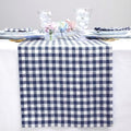 Solino Home 100% Pure Linen Table Runner Navy, Gingham Check 14 x 144 in by SolinoHome