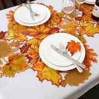 Simhomsen Embroidered Leaves Table Runner for Thanksgiving, Fall or Autumn (14 × 108 inches) - Image 4