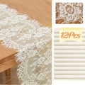 12 Pack Beige Lace Table Runners Beige Rustic Lace Fabric Table Runners by Unknown