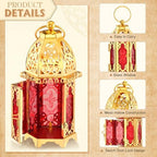 Mumufy 6 Pcs Moroccan Lanterns Ramadan Lantern Eid Mubarak Decoration,Gold - Image 3